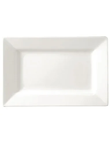 Assiettes rectangulaires à bord large Olympia Lumina 200 x 130mm (Lot de 6)