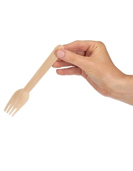 Fourchettes en bois biodégradables Fiesta Recyclable lot de 100