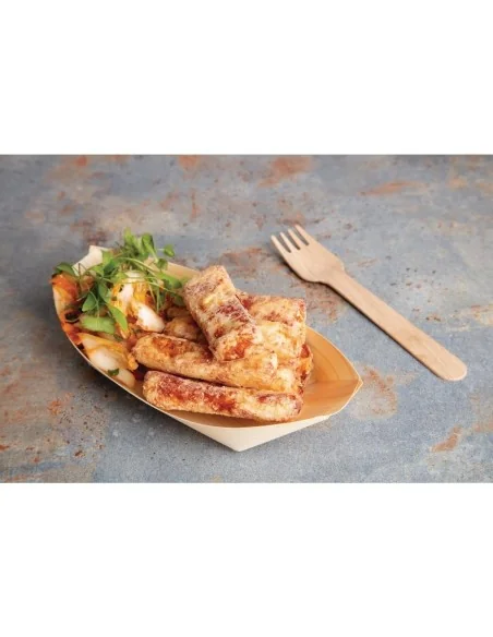 Fourchettes en bois biodégradables Fiesta Recyclable lot de 100