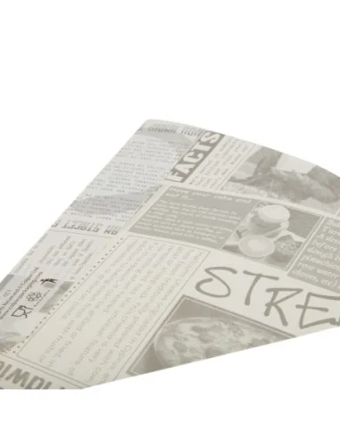 Cornets à frites recyclables et biodégradables papier imprimé Colpac (Lot de 1000)