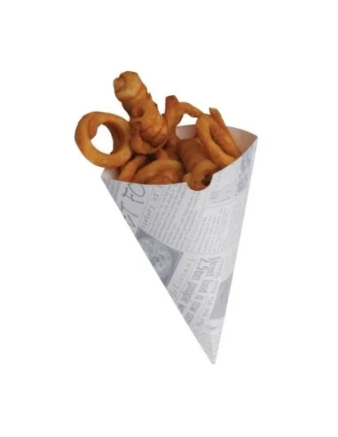 Cornets à frites recyclables et biodégradables papier imprimé Colpac (Lot de 1000)