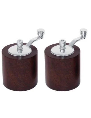 Ensemble moulins à sel et à poivre Olympia bois foncé