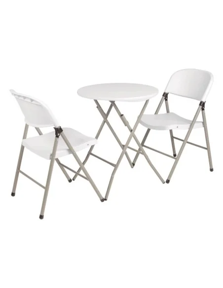 Chaises pliantes Bolero blanches et grises (Lot de 2)