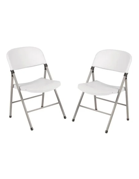 Chaises pliantes Bolero blanches et grises (Lot de 2)