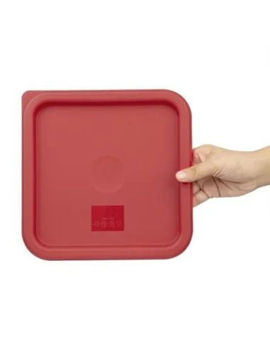 Couvercle carré rouge moyen Hygiplas