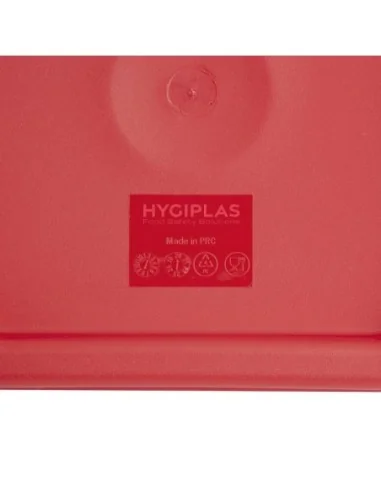 Couvercle carré rouge moyen Hygiplas
