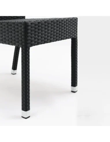 Chaises en rotin PE Bolero anthracite (Lot de 4)