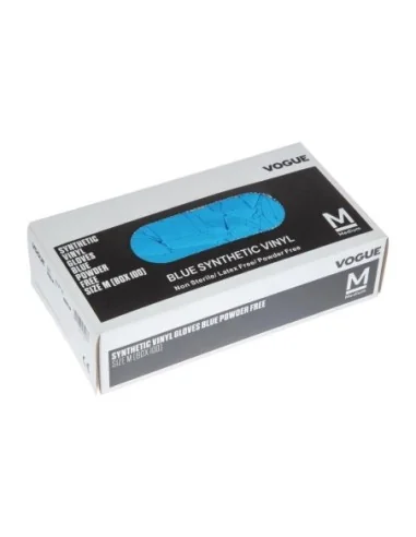Gants alimentaires en vinyle non poudrés Hygiplas bleus XL (Lot de 100)