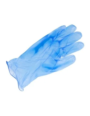 Gants alimentaires en vinyle non poudrés Hygiplas bleus XL (Lot de 100)