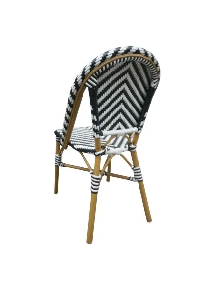 Chaises style parisien en rotin PE Bolero noires (lot de 2)