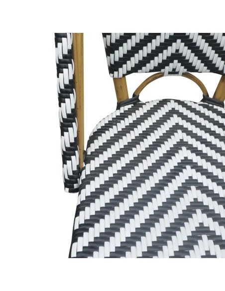 Chaises style parisien en rotin PE Bolero noires (lot de 2)