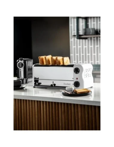 Grille-pain 6 fentes avec grille sandwich et résistance supplémentaire Rowlett Esprit blanc