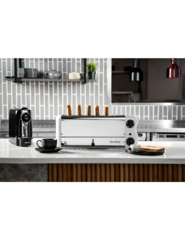Grille-pain 6 fentes avec grille sandwich et résistance supplémentaire Rowlett Esprit blanc