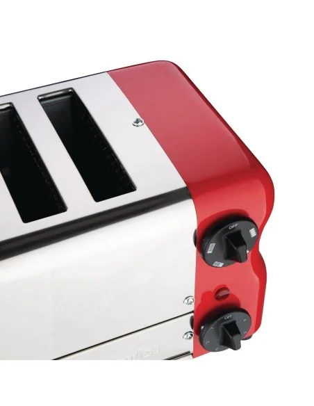 Grille-pain 6 fentes avec grille sandwich et résistance supplémentaire Rowlett Esprit rouge