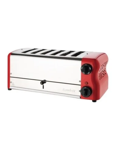 Grille-pain 6 fentes avec grille sandwich et résistance supplémentaire Rowlett Esprit rouge