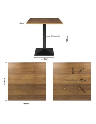 Table carrée Bolero Complete 700mm