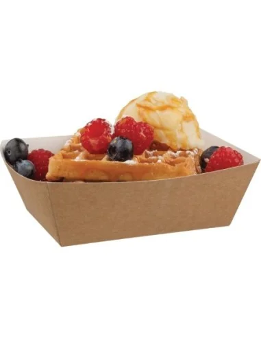 Petites barquettes alimentaires kraft compostables Colpac 124mm