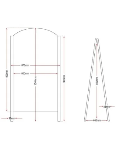 Panneau de trottoir noir structure métallique Olympia