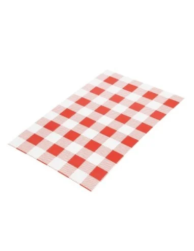 Papier ingraissable vichy rouge 190 x 310mm (lot de 200)
