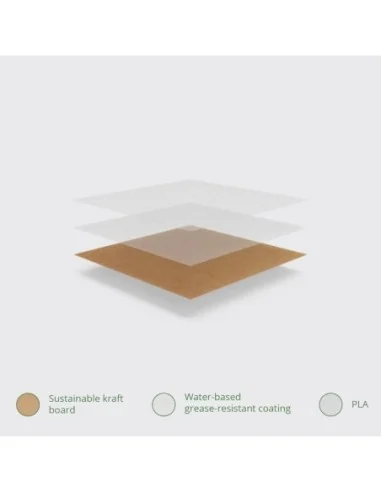 Boîtes à wrap et tortilla kraft compostables avec fenêtre PLA Vegware