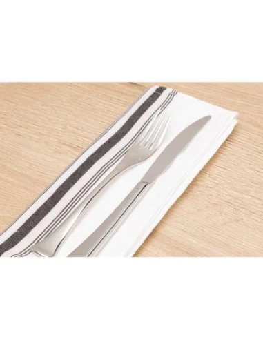 Serviettes de table bistro avec rayures noires x10