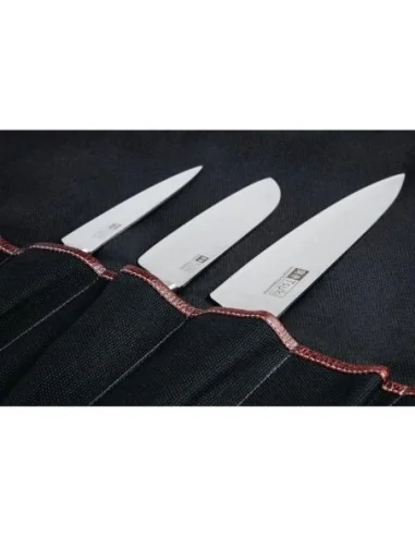 Trousse à couteaux en toile Boldric noire 9 emplacements