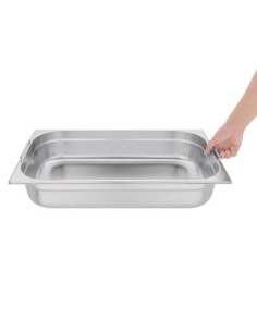 Bac GN 1/1 en inox avec poignées Vogue 100mm 2