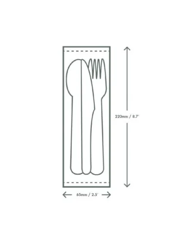 Set de couverts en papier compostables Vegware 4 en1
