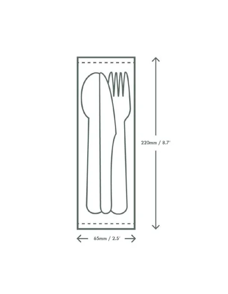 Set de couverts en papier compostables Vegware 4 en1
