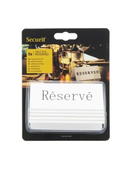 Chevalets table réservée Securit "Réservé" (lot de 5)