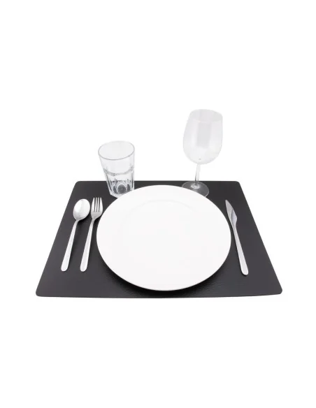 Set de table en cuir recyclé brut Securit Leather noir