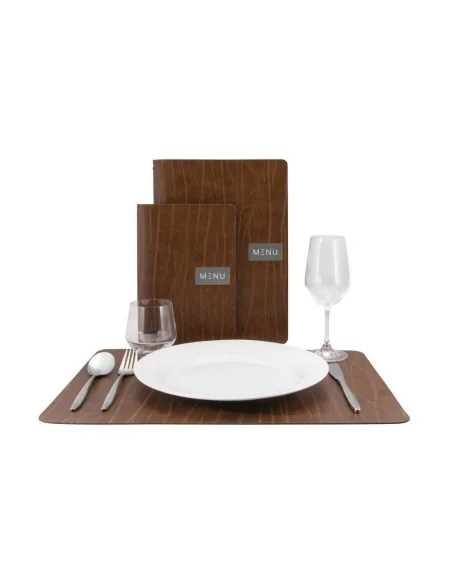 Set de table en cuir recyclé Securit Leather marron