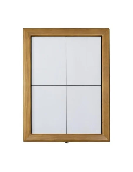 Porte-menu mural à LED blanches en teck Securit 4xA4 