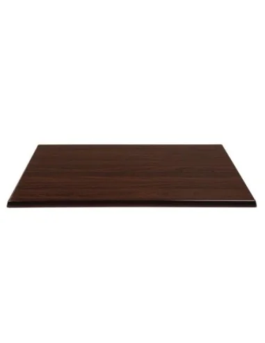 Plateau de table rectangulaire pré percé Bolero coloris marron foncé