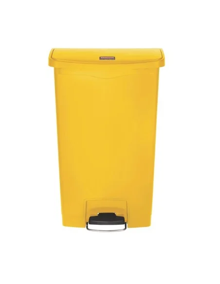 Poubelle à pédale frontale large Slim Jim Step-On Rubbermaid jaune 68L