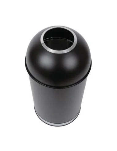 Poubelle dôme ouverte en acier Bolero noire 40L