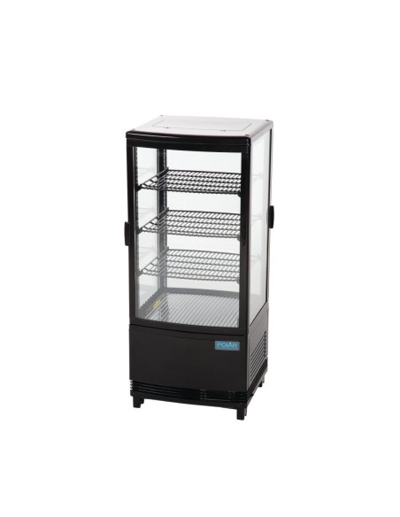 Vitrine réfrigérée porte incurvée économe en énergie Polar série C noire 86L