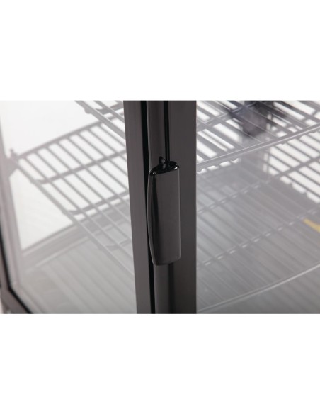 Vitrine réfrigérée porte incurvée économe en énergie Polar série C noire 86L