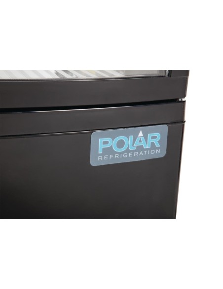 Vitrine réfrigérée porte incurvée économe en énergie Polar série C noire 86L