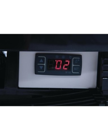 Vitrine réfrigérée porte incurvée économe en énergie Polar série C noire 86L