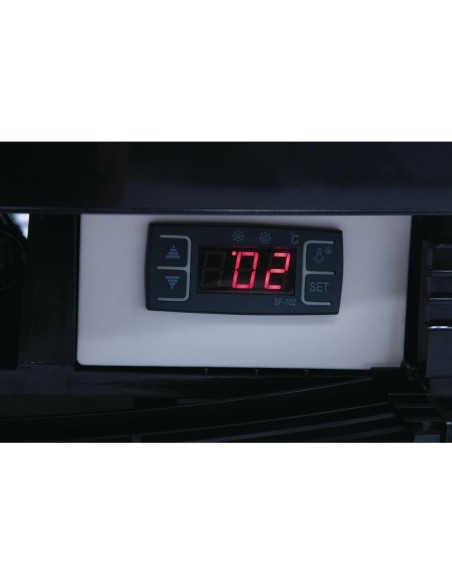 Vitrine réfrigérée porte incurvée économe en énergie Polar série C noire 86L