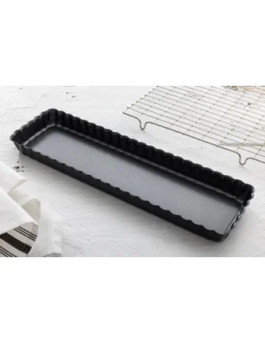 Moule à tarte rectangulaire antiadhésif avec fond amovible De Buyer 36cm