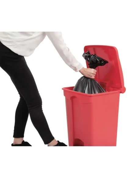 Poubelle de cuisine à pédale Jantex rouge 45L
