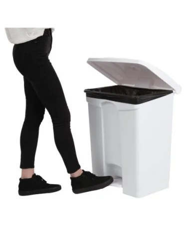Poubelle de cuisine à pédale Jantex blanche 65L