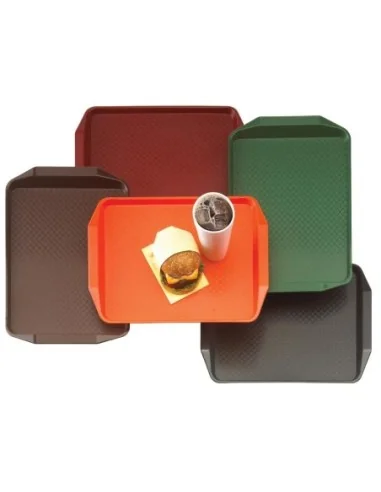 Plateau rectangulaire avec poignées en polypropylène Fast Food Cambro vert 43 cm