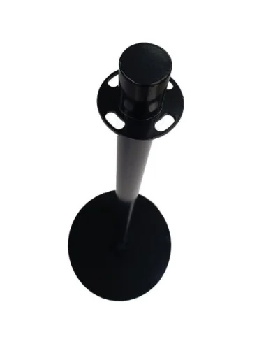 Poteau d'accueil noir tête plate Bolero