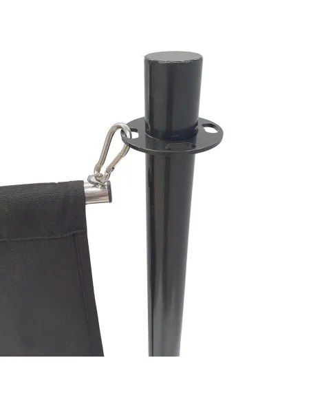 Poteau d'accueil noir tête plate Bolero