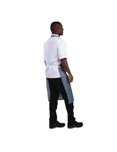 Tablier bavette déperlant Whites bleu et blanc