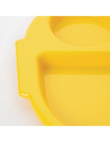 Petits plateaux repas à compartiments en polypropylène Olympia Kristallon jaunes 321mm (Box 10)