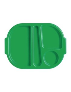Petits plateaux repas à compartiments en polypropylène Olympia Kristallon verts 321mm (Box 10)